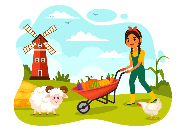 Feliz dia dos agricultores  Ilustração