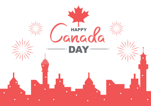 Feliz celebração do Dia do Canadá  Ilustração