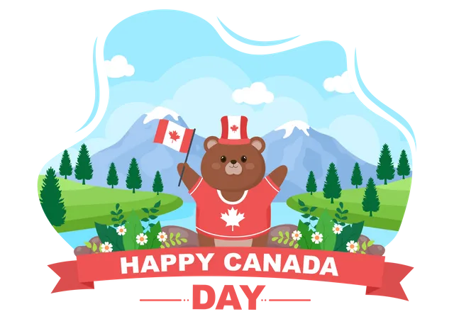 Feliz celebração do Dia do Canadá  Ilustração