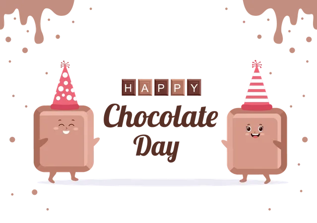 Ilustracao Vetorial De Celebracao Do Feliz Dia Do Chocolate Adequado Para Cartoes Comemorativos Posteres E Planos De Fundo Ilustração