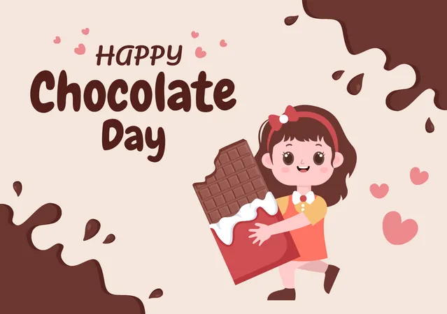 Ilustracao Vetorial De Celebracao Do Feliz Dia Do Chocolate Adequado Para Cartoes Comemorativos Posteres E Planos De Fundo Ilustração