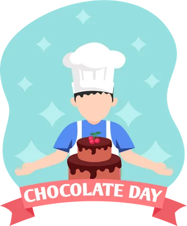 Ilustracao De Design Plano Do Dia Mundial Do Chocolate Ilustração
