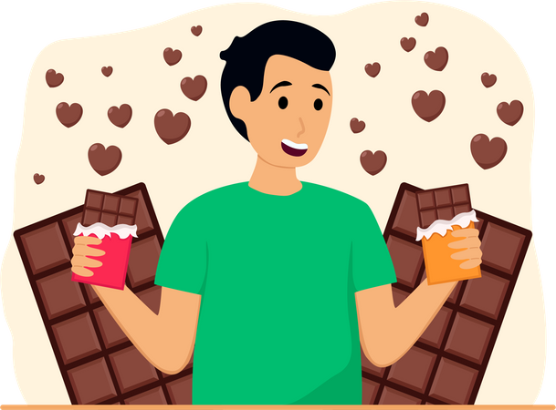 Feliz dia do chocolate  Ilustração