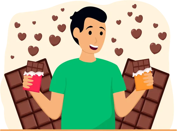 Feliz dia do chocolate  Ilustração