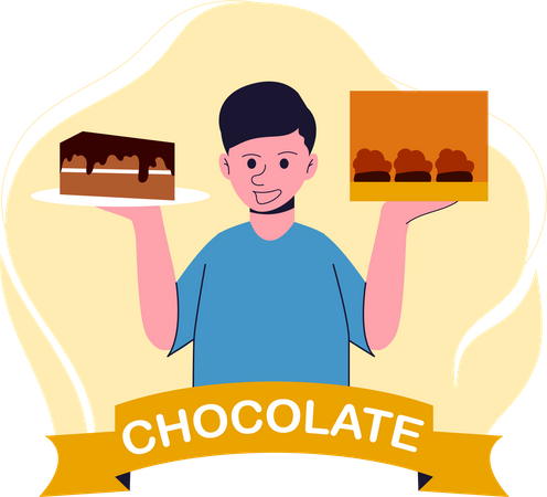 Feliz dia do chocolate  Ilustração