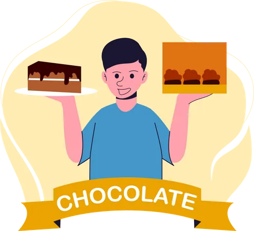 Feliz dia do chocolate  Ilustração