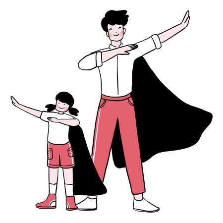 Feliz Dia dos Pais Papai é o super-herói de todo menino  Ilustração