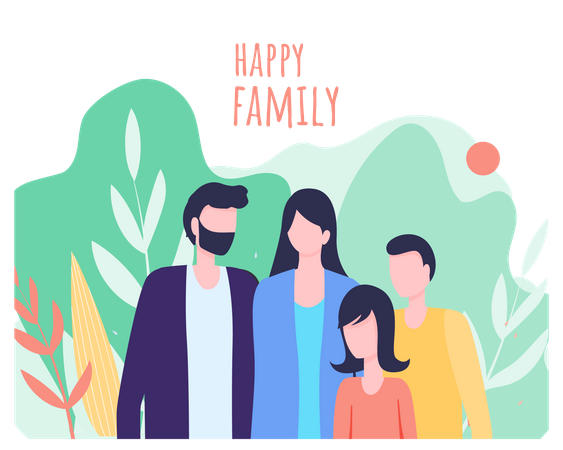 Feliz dia de la familia  Ilustración