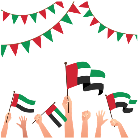 Feliz Dia Nacional dos Emirados Árabes Unidos  Ilustração