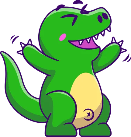 Dinossauro feliz  Ilustração