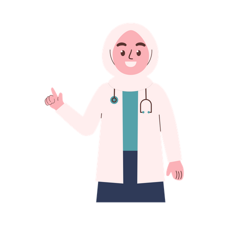 Feliz doctora musulmana  Ilustración