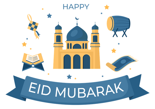 Feliz Eid Al-Fitr  Ilustração