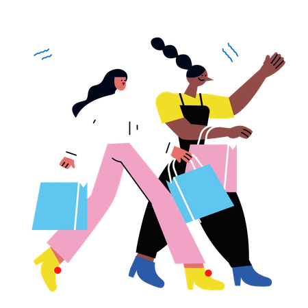 Compras felizes no estado  Ilustração