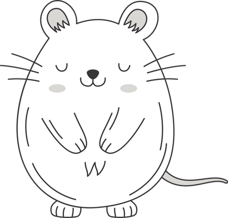 Feliz e fofo hamster rato animal  Ilustração