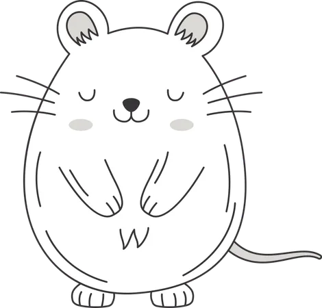 Feliz e fofo hamster rato animal  Ilustração