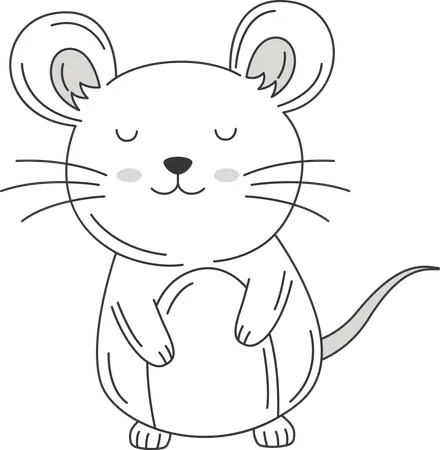 Feliz e fofo hamster rato animal  Ilustração