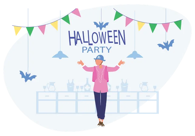 Invitación a la fiesta de feliz Halloween  Ilustración