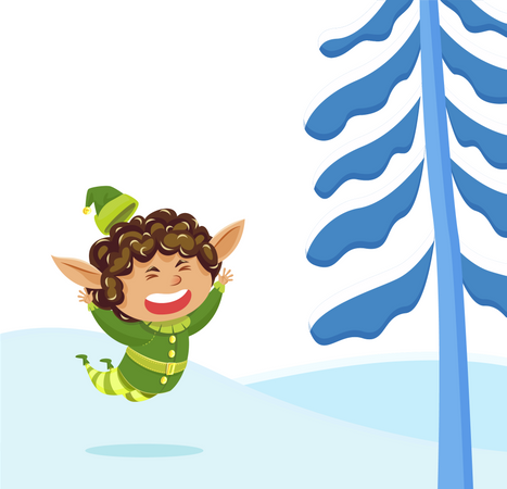 Feliz navidad duende  Ilustración