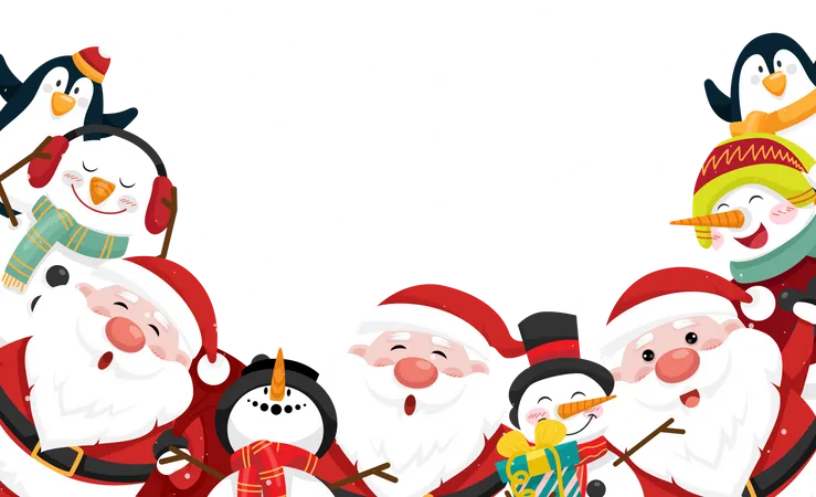 Feliz Navidad y próspero año nuevo banner.  Ilustración