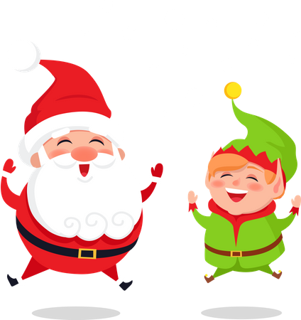 Feliz Navidad y Próspero Año Nuevo Papá Noel  Ilustración