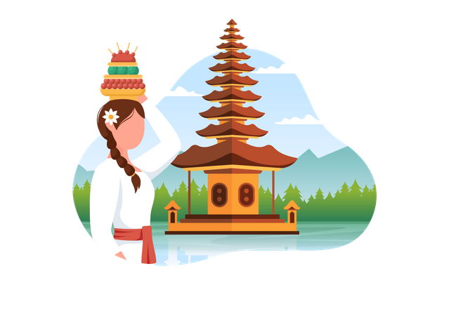 Feliz dia de Nyepi  Ilustração
