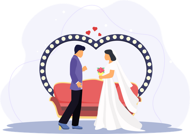 Feliz pareja casada  Ilustración