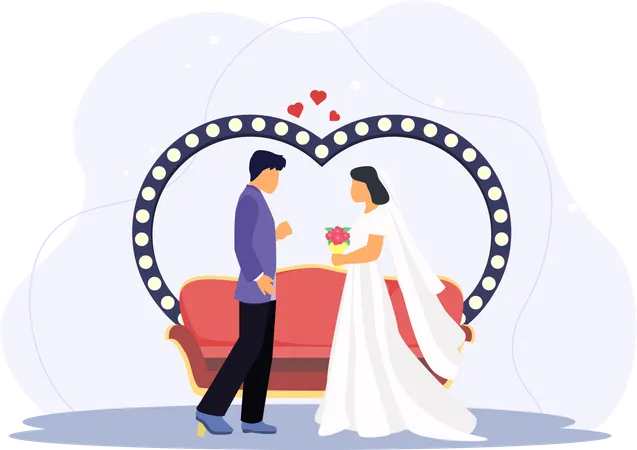 Feliz pareja casada  Ilustración