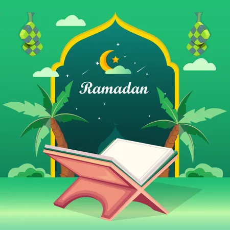 Feliz Ramadan Concepto Ilustracion Vectorial Ilustración
