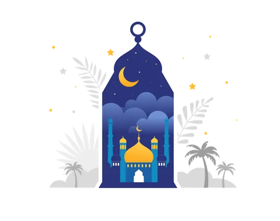 Ramadan Kareem Feliz Ramadan Tarjeta De Felicitacion Y Pancarta Eid Mubarak Fondo De Vacaciones Islamicas Ilustracion Del Concepto Vectorial Ilustración