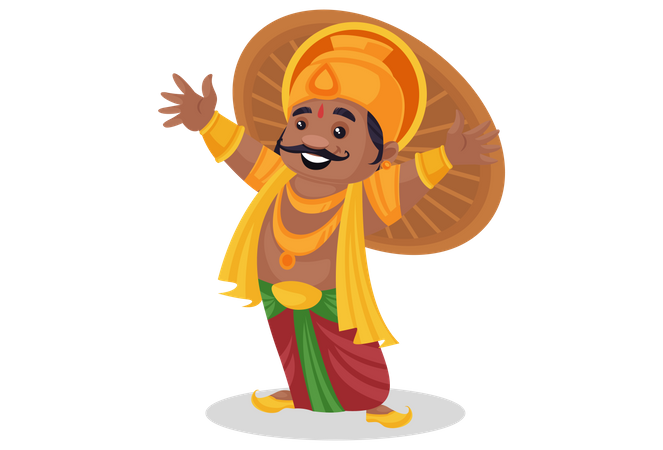 Feliz rey mahabali  Ilustración