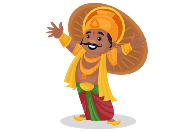 Feliz rey mahabali  Ilustración