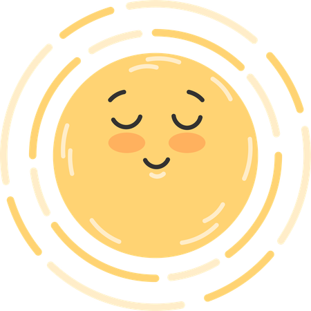 Emoji de sol feliz  Ilustración