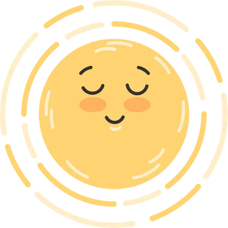 Emoji de sol feliz  Ilustración