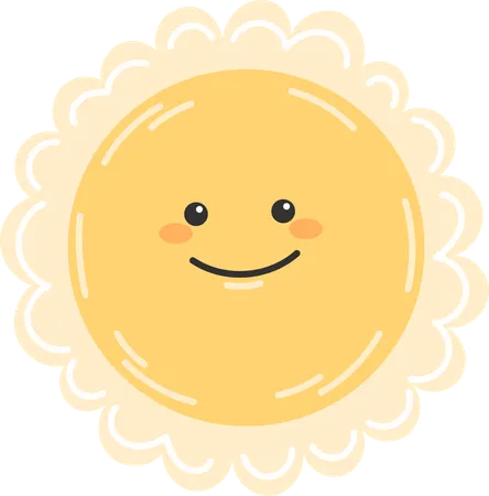 Emoji de sol feliz  Ilustración