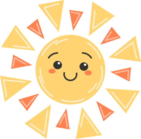 Emoji de sol feliz  Ilustração
