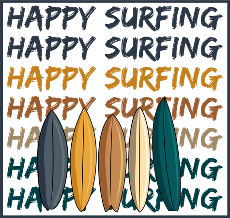 Feliz surf  Ilustración