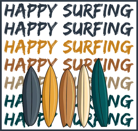 Feliz surf  Ilustración