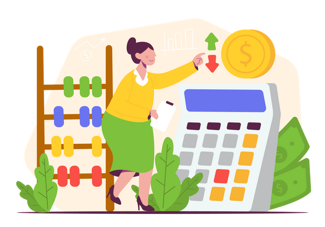 Female accountant Illustration