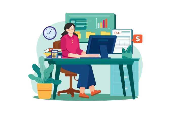 Female accountant  Illustration