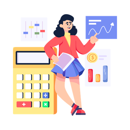 Female Accountant  Illustration