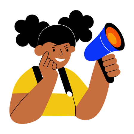 Female activist giving speech  Illustration