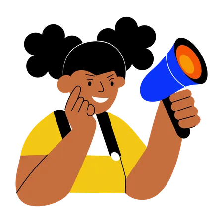 Female activist giving speech  Illustration