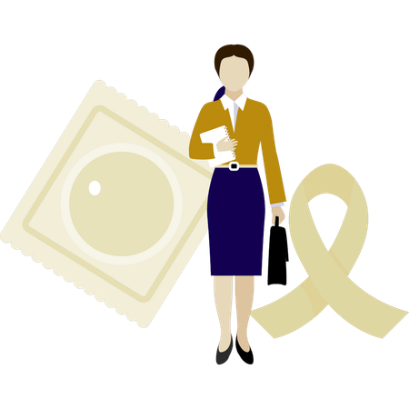 Female advising to use condom  Illustration