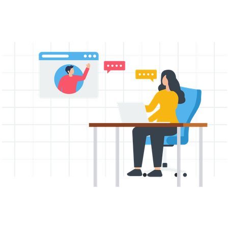 Female Agent Provide Client Support  Illustration