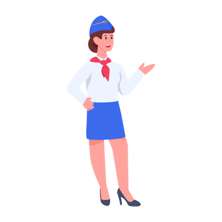 Female Air Hostess Illustration