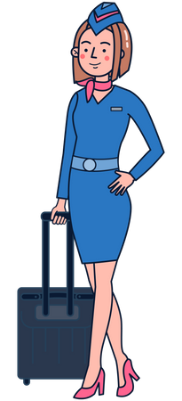 Female air hostess Illustration