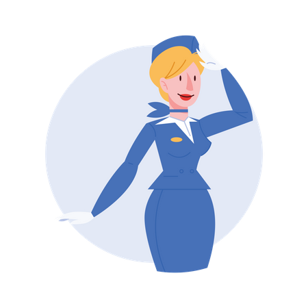 Female air hostess Illustration