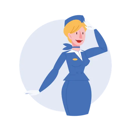 Female air hostess  Illustration
