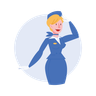 female air hostess illustration free download