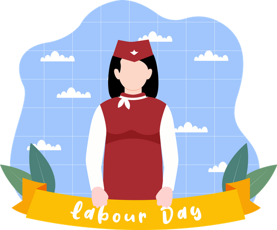 Female air hostess  Illustration